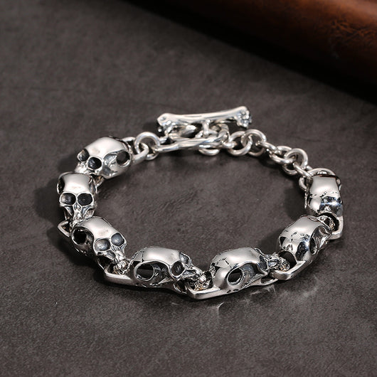 Pulsera de Plata Esterlina 925 con Calavera Punk - Image 9