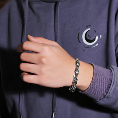 Pulsera de Plata Esterlina 925 con Calavera Punk - Image 11