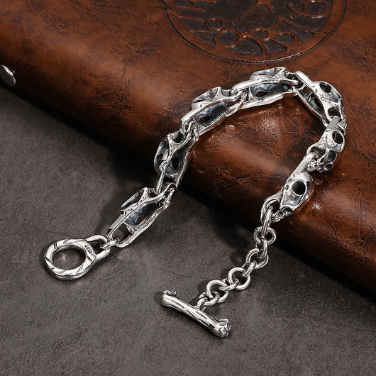 Pulsera de Plata Esterlina 925 con Calavera Punk - Image 12