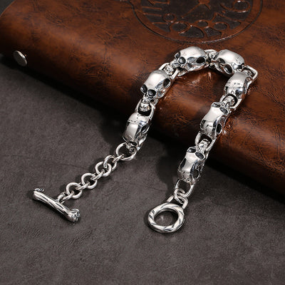 Pulsera de Plata Esterlina 925 con Calavera Punk - Image 13