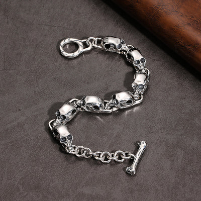 Pulsera de Plata Esterlina 925 con Calavera Punk - Image 15