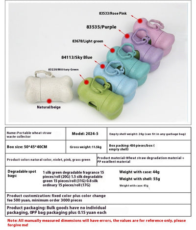 Recogedor de Desechos para Mascotas con Dispensador de Bolsas de Paja de Trigo - Image 13