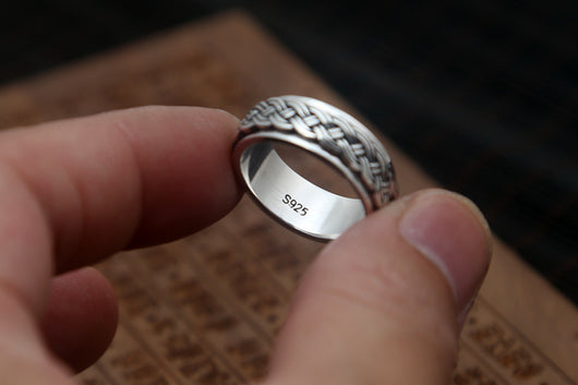 Anillo de Plata Tailandesa Retro para Hombre - Dedo Índice - Image 9