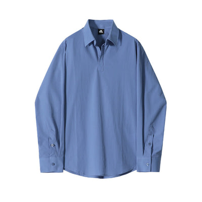 Camisa Casual Suelta con Solapa para Hombre - Manga Larga Otoño - Image 17