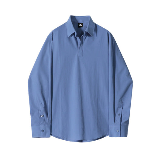 Camisa Casual Suelta con Solapa para Hombre - Manga Larga Otoño - Image 17