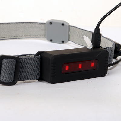 Linterna Frontal LED COB Recargable USB con Luz Roja de Advertencia - 3 Modos - Image 10