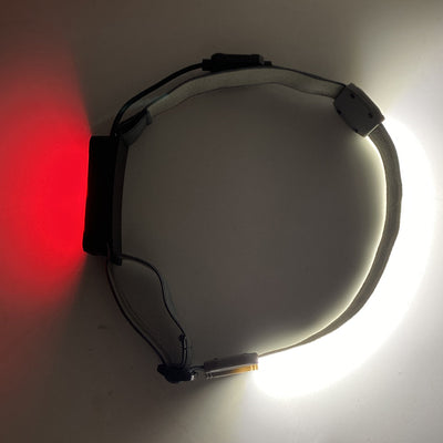 Linterna Frontal LED COB Recargable USB con Luz Roja de Advertencia - 3 Modos - Image 11