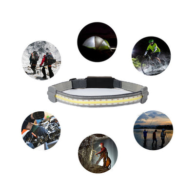 Linterna Frontal LED COB Recargable USB con Luz Roja de Advertencia - 3 Modos - Image 15