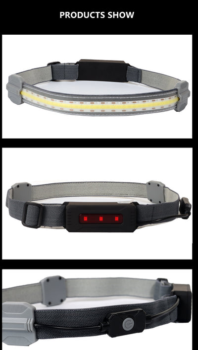 Linterna Frontal LED COB Recargable USB con Luz Roja de Advertencia - 3 Modos - Image 16