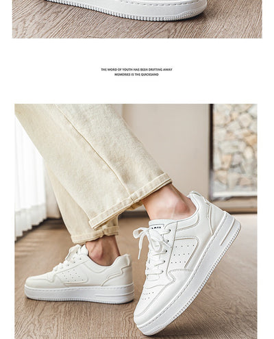 Zapatillas Plataforma Blancas de Cuero Respirable - Tendencia Teen Todo Combinable - Image 31
