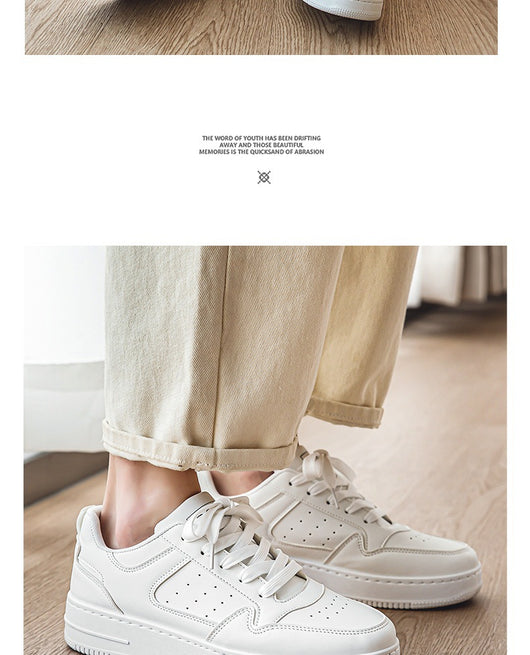 Zapatillas Plataforma Blancas de Cuero Respirable - Tendencia Teen Todo Combinable - Image 34