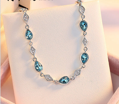 Pulsera de Cristal Azul Austriaco en Plata de Ley 925 - Image 7