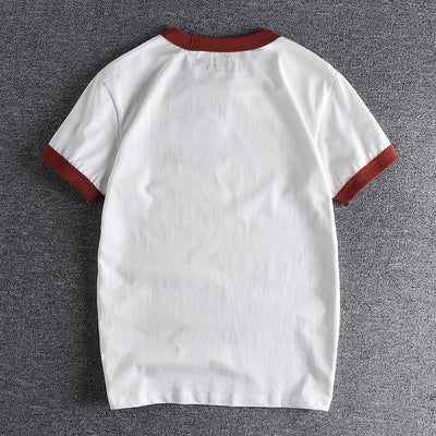 Camiseta de Algodón Lavado para Hombre con Cuello Estilo Thread - Image 19