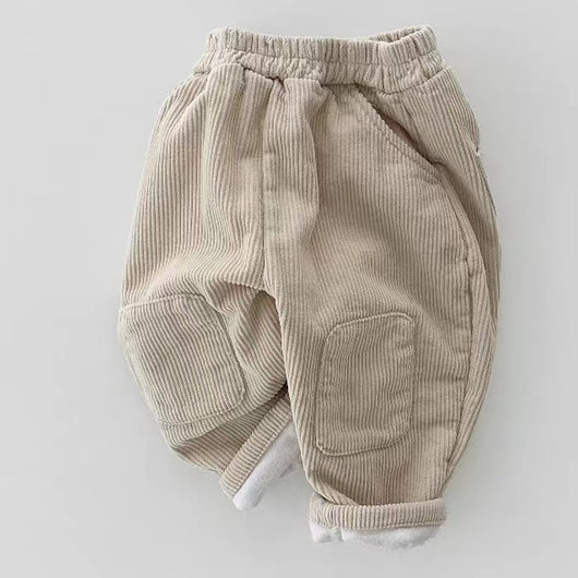 Pantalones de Pana Coreanos con Forro Polar y Parches - Image 16