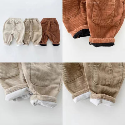 Pantalones de Pana Coreanos con Forro Polar y Parches - Image 17