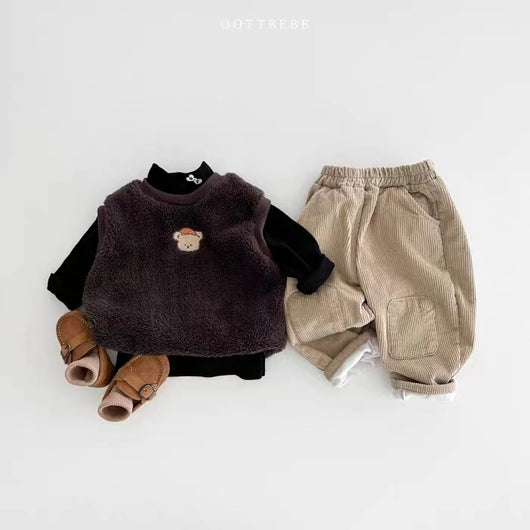 Pantalones de Pana Coreanos con Forro Polar y Parches - Image 19