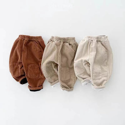 Pantalones de Pana Coreanos con Forro Polar y Parches - Image 20