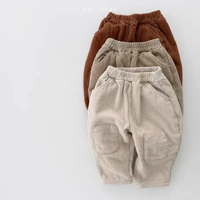 Pantalones de Pana Coreanos con Forro Polar y Parches - Image 26