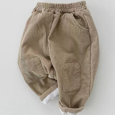 Pantalones de Pana Coreanos con Forro Polar y Parches - Image 27