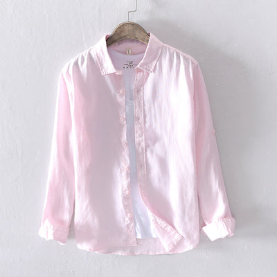 Camisa de Lino Blanca Manga Larga para Hombre - Image 13