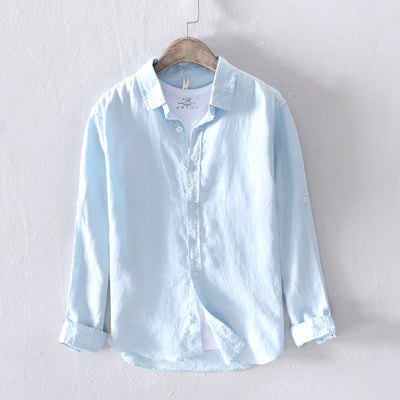 Camisa de Lino Blanca Manga Larga para Hombre - Image 15