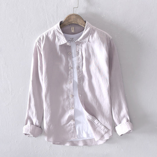 Camisa de Lino Blanca Manga Larga para Hombre - Image 16