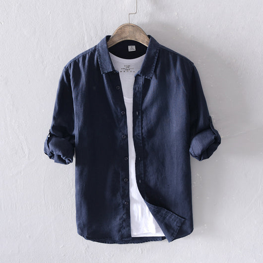 Camisa de Lino Blanca Manga Larga para Hombre - Image 18