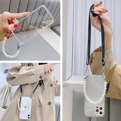 Funda para Celular con Cadena de Perlas y Correa Cruzada - Image 8