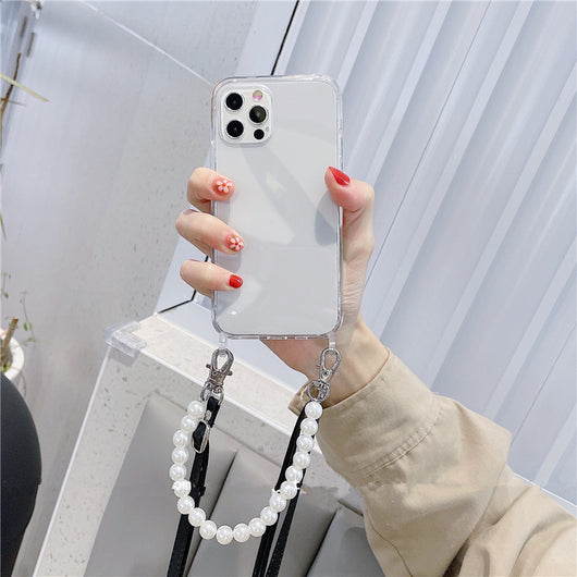 Funda para Celular con Cadena de Perlas y Correa Cruzada - Image 9