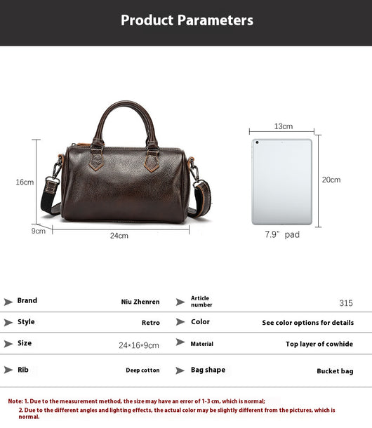 Bolso Retro de Cuero Genuino para Mujer - Diseño Casual y Portátil - Image 35