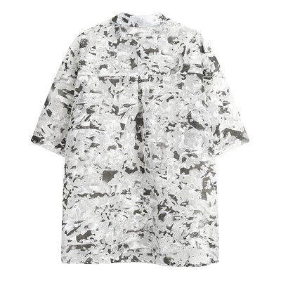 Camisa Manga Corta Tie-Dye Contraste para Hombre - Image 33