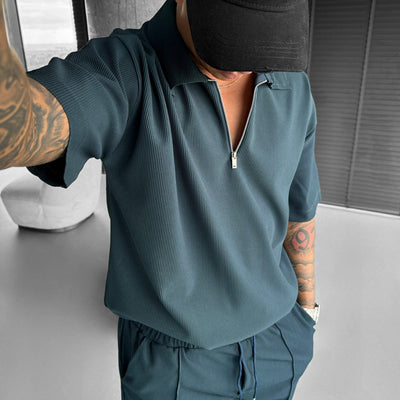 Conjunto Casual de Verano para Hombre - Polo con Cierre y Shorts con Cordón - Image 21