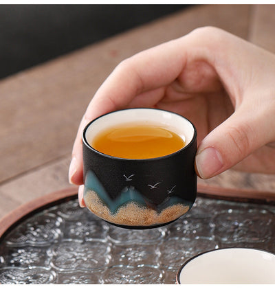 Juego de Té Chino Estilo Moderno con Tazas y Tetera Portátil - Image 17