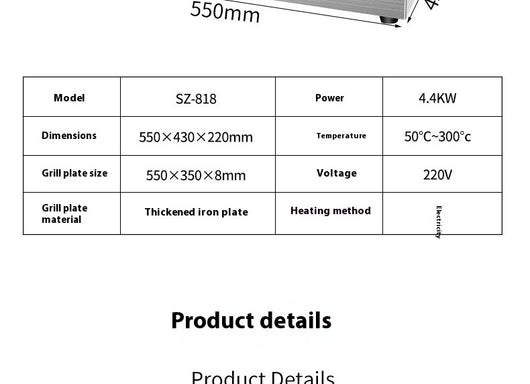 Plancha Comercial Eléctrica y de Gas para Fideos Fríos y Asados - Image 19
