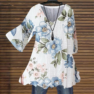 Blusa Escote V Estampado Floral Multicolor - Image 9
