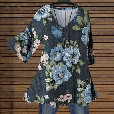 Blusa Escote V Estampado Floral Multicolor - Image 10