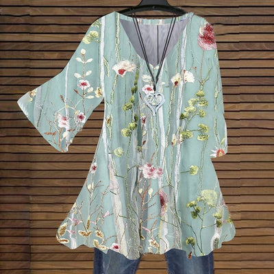 Blusa Escote V Estampado Floral Multicolor - Image 12