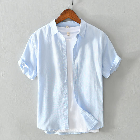 Camisa de Lino NEVIO con Mangas Enrolladas - Comodidad y Estilo - Image 14