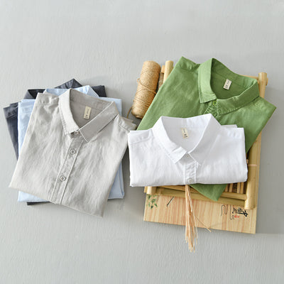 Camisa de Lino NEVIO con Mangas Enrolladas - Comodidad y Estilo - Image 16