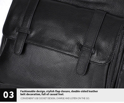 Mochila de Cuero Genuino Gran Capacidad Premium - Image 34
