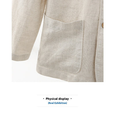 Chaqueta Lino Casual con Capucha - Suelta y Transpirable - Image 19