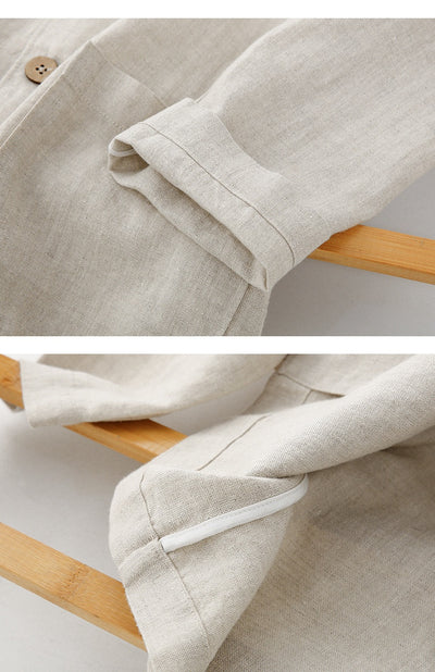 Chaqueta Lino Casual con Capucha - Suelta y Transpirable - Image 20