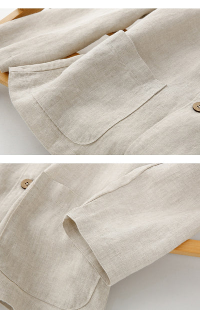 Chaqueta Lino Casual con Capucha - Suelta y Transpirable - Image 21