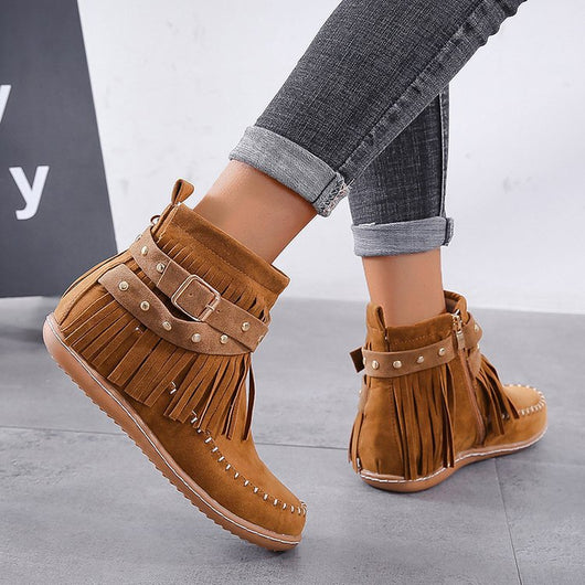 Botas Martin Cortas Talla Grande con Tachas y Hebilla - Estilo Casual Versátil - Image 11