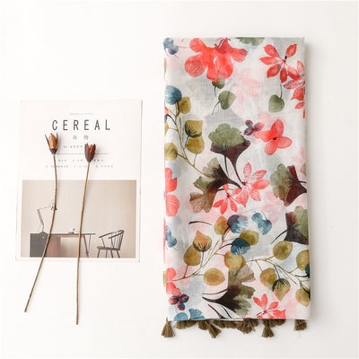 Pañuelo de Seda Estampado Flores Vintage para Mujer - Image 15