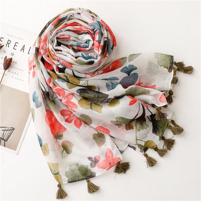Pañuelo de Seda Estampado Flores Vintage para Mujer - Image 16