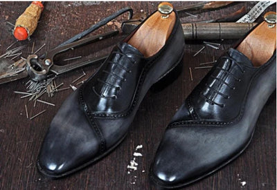 Zapatos Casuales de Cuero para Hombre con Degradado de Color y Punta Redonda - Image 11