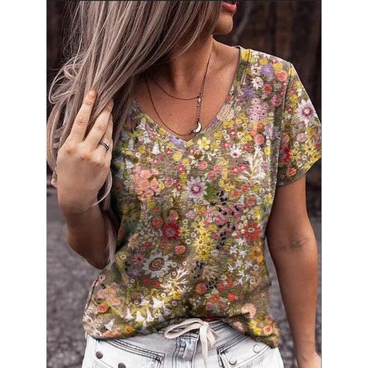 Blusa Estival Mujer con Estampado Colorido Manga Corta - Image 19