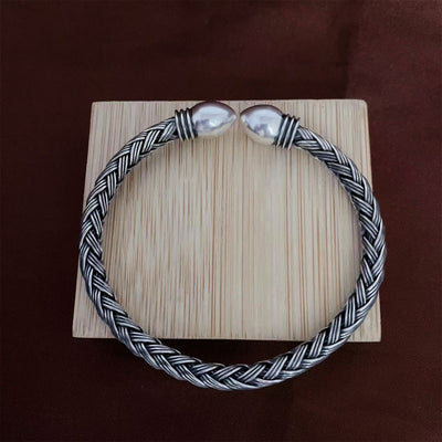 Pulsera de Plata S999 Tejida a Mano Personalizable - Estilo Retro y Moderno - Image 14