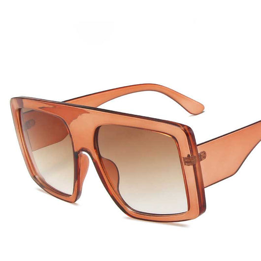 Large frame sunglasses with a brown and pink gradient full frame and brown gradient lenses. - Image 10
